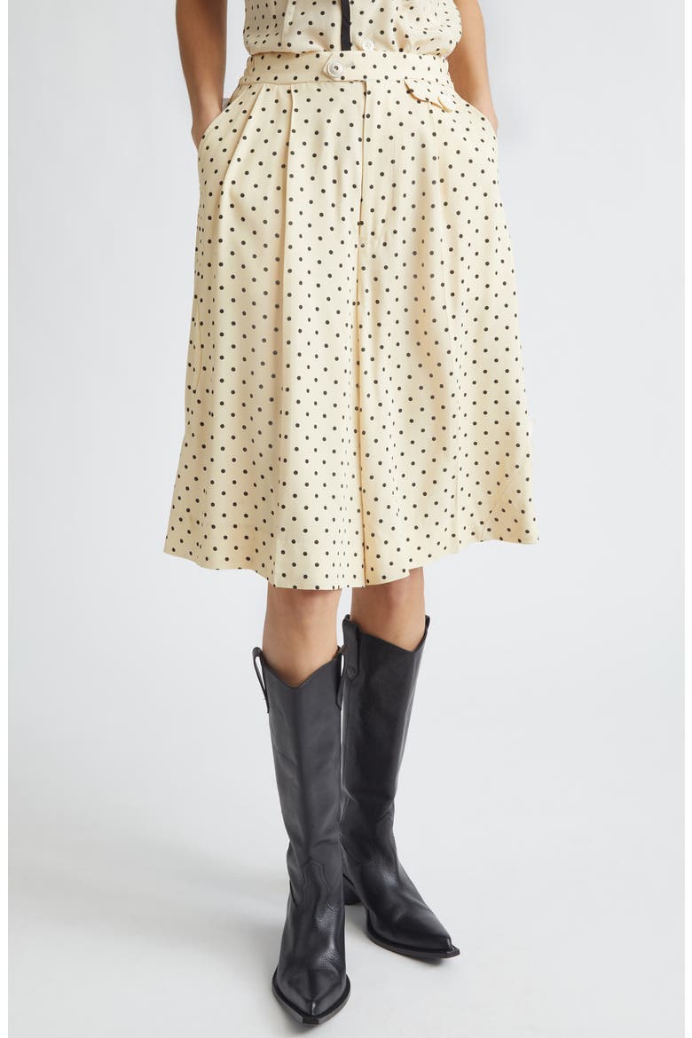 Polka Dot Wide Leg Shorts, Main, color, IVORY BASE