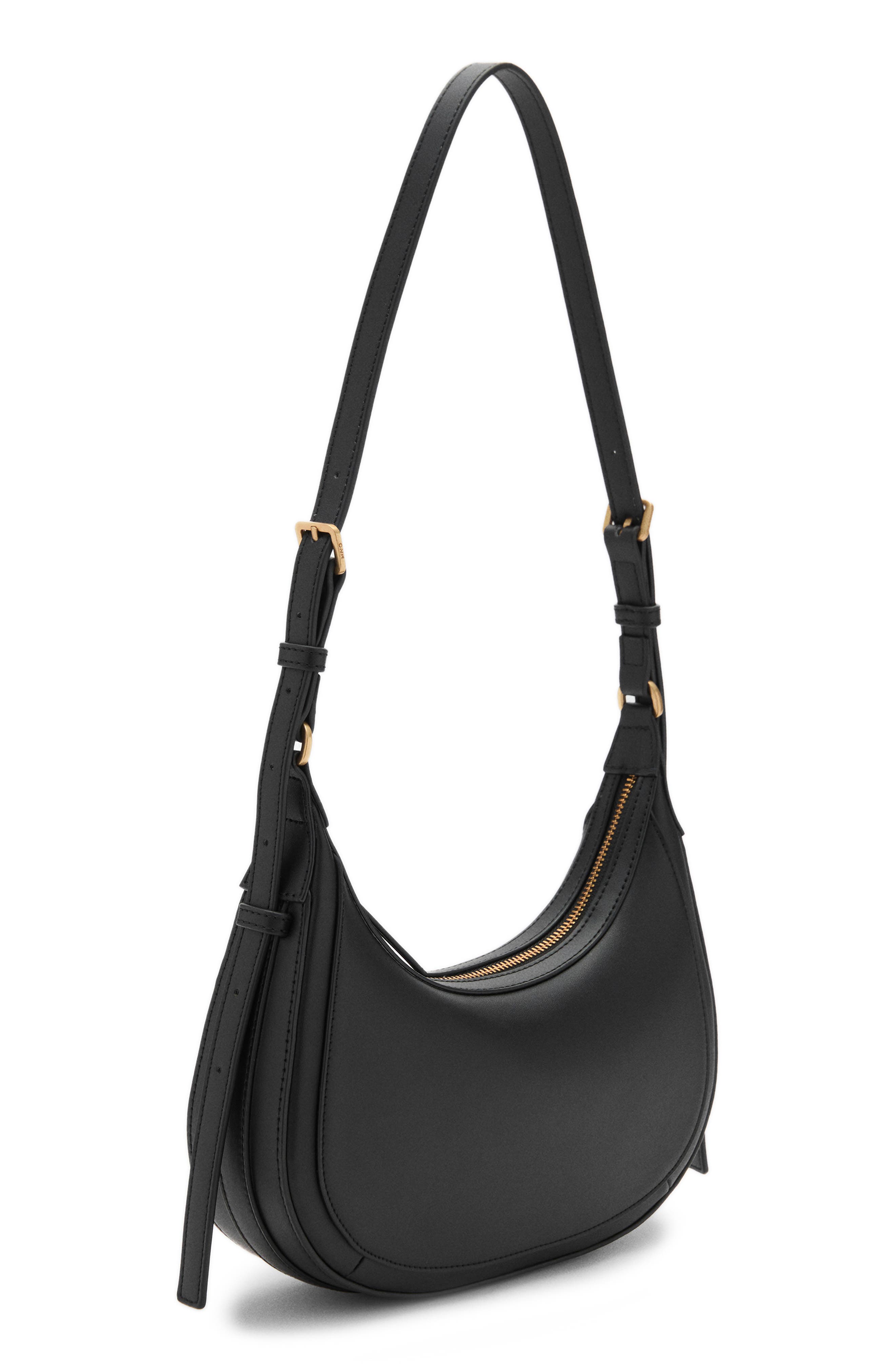 MANGO Oval Faux Leather Shoulder Bag, Alternate, color, 