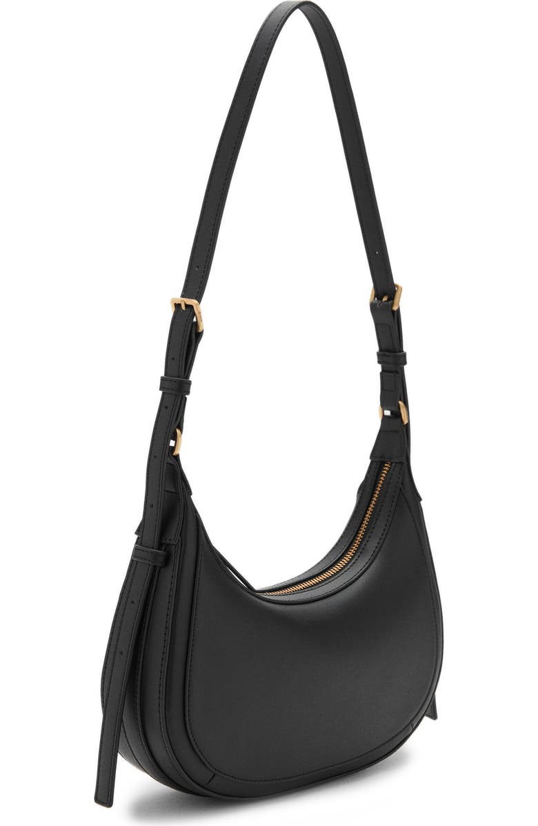 MANGO Oval Faux Leather Shoulder Bag, Alternate, color,