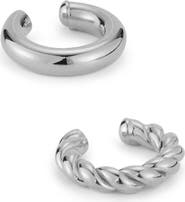 GLAZE JEWELRY Set of 2 14k Gold Flash-Plated Ear Cuffs