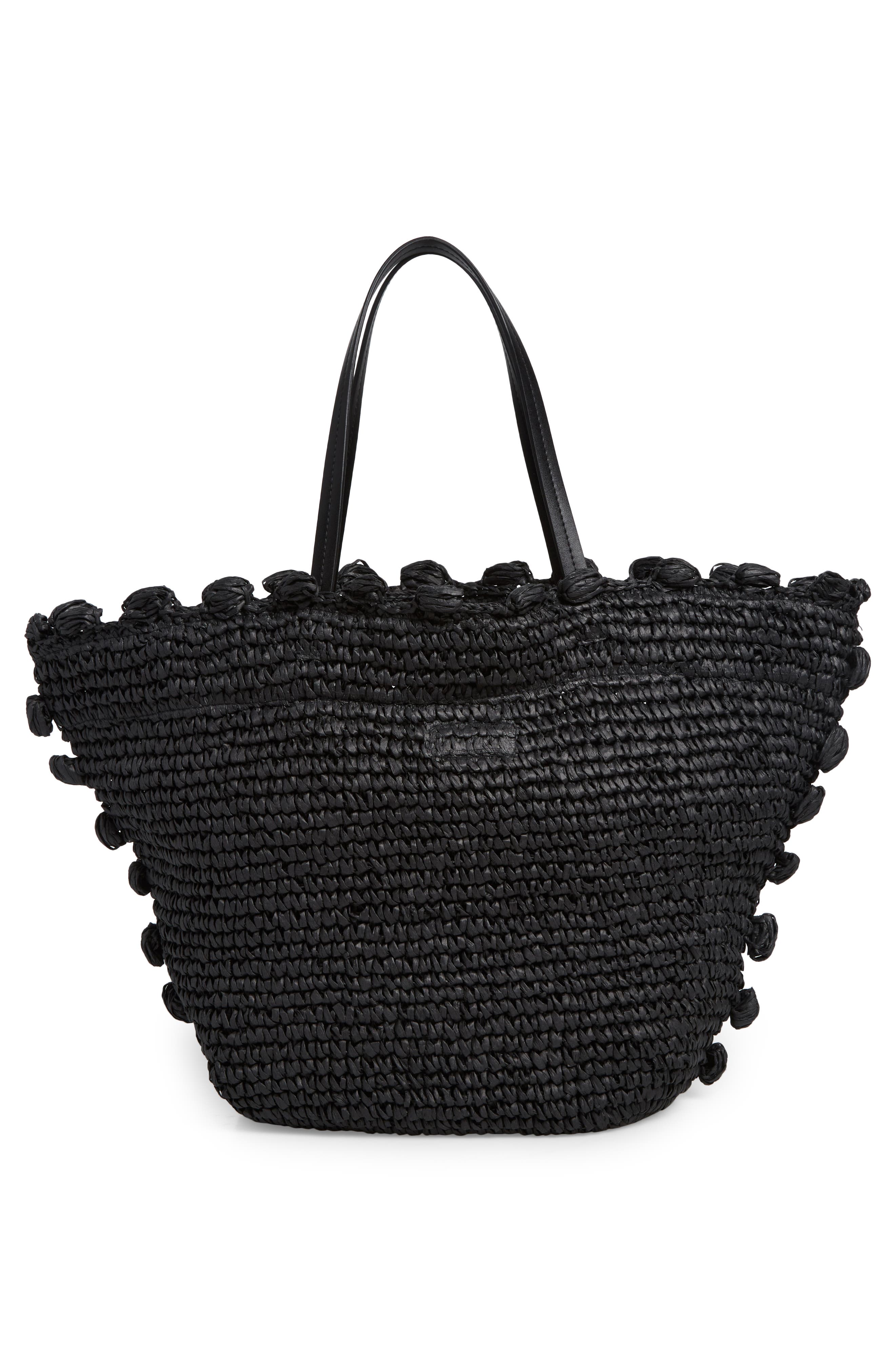 BTB Los Angeles Leah Straw Tote, Alternate, color, 