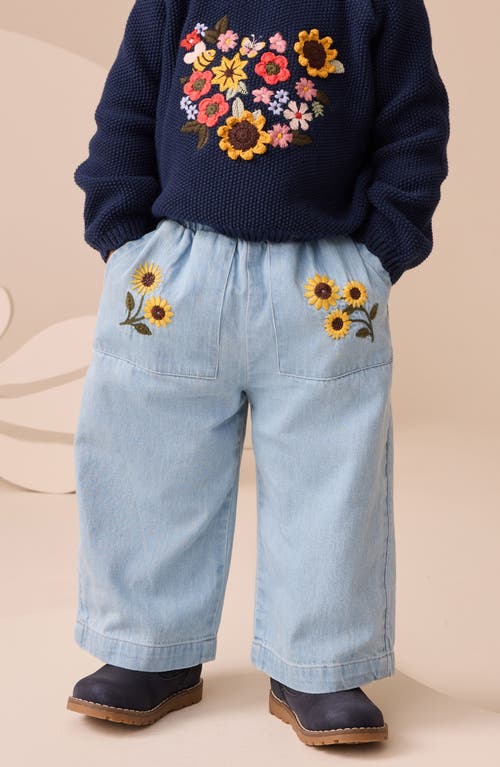 Next Kids' Embroidered Sweater & Jeans Set In Green