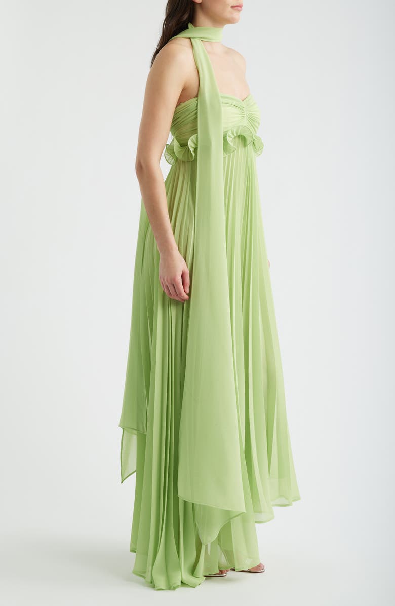 Delfi Collective Diana Strapless Chiffon Dress, Alternate, color, Lime