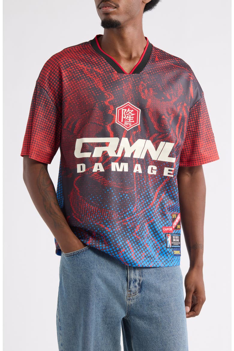 x Street Fighter II Ryu Sports Jersey, Main, color, BLUE/ RED