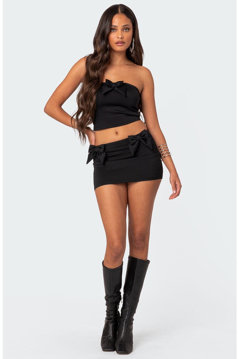 Gabriella Bow Tube Top, Alternate, color, BLACK