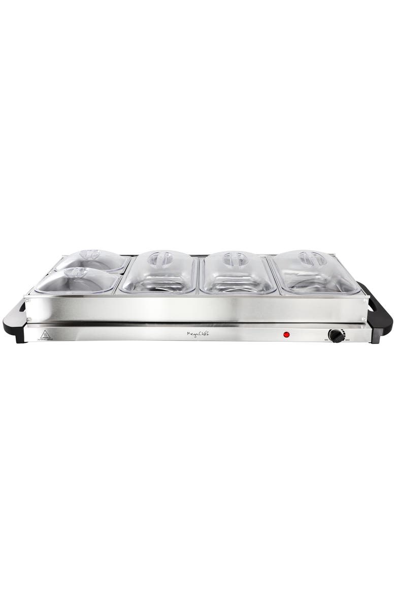 5 Section Buffet Server & Food Warmer, Alternate, color, Grey