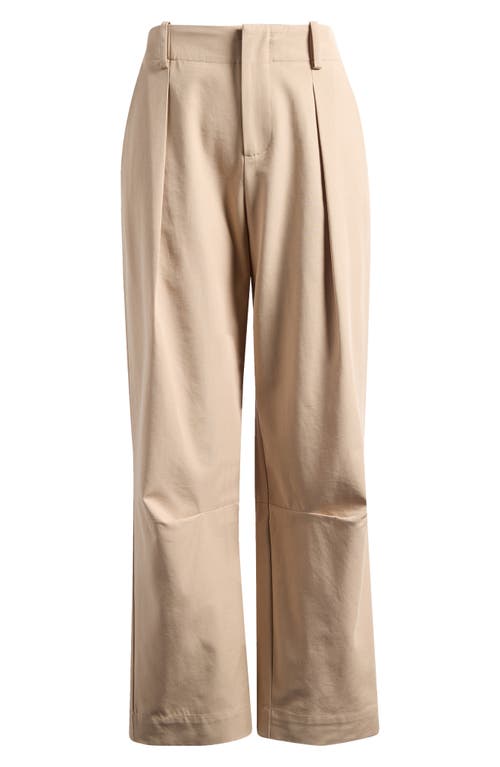 Wayf Otto Pleated Wide Leg Pants In Sand