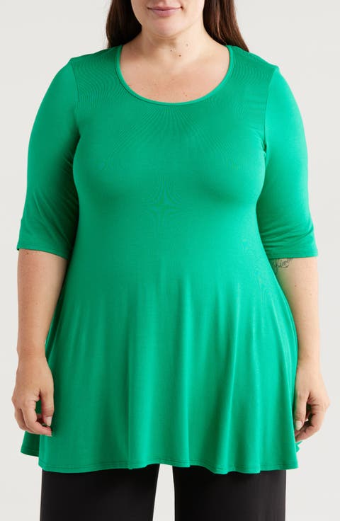 Swing Asymmetric Hem Tunic Top