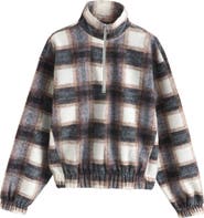 NEXT Plaid Quarter Zip Sweatshirt