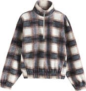 NEXT Plaid Quarter Zip Sweatshirt