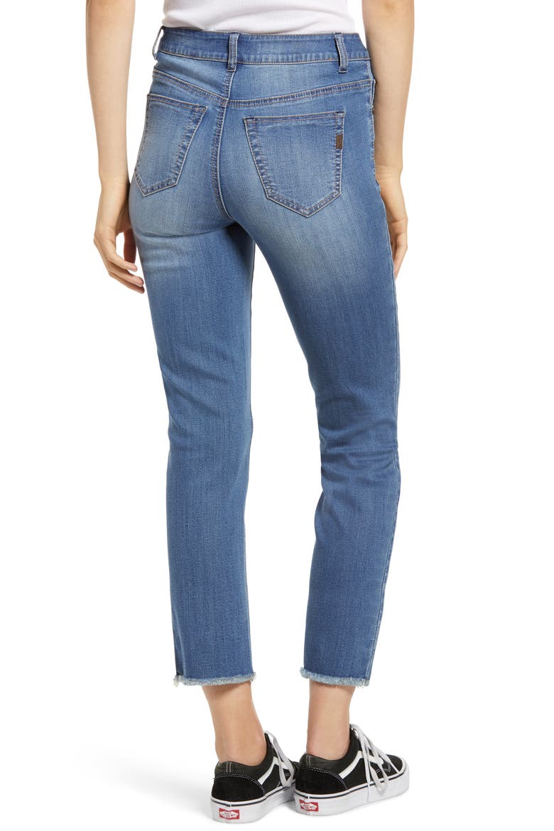 Ripped High Waist Crop Straight Leg Jeans, Alternate, color, RAFAELLA