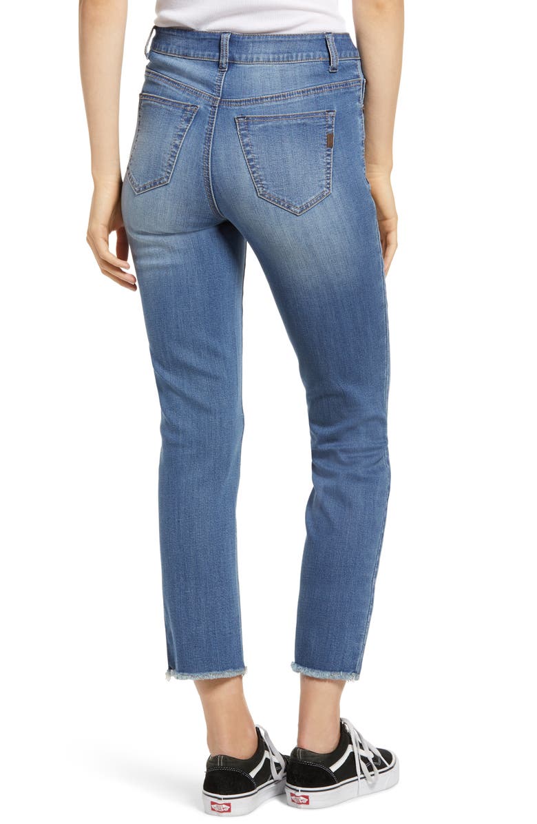 1822 Denim Ripped High Waist Crop Straight Leg Jeans, Alternate, color,