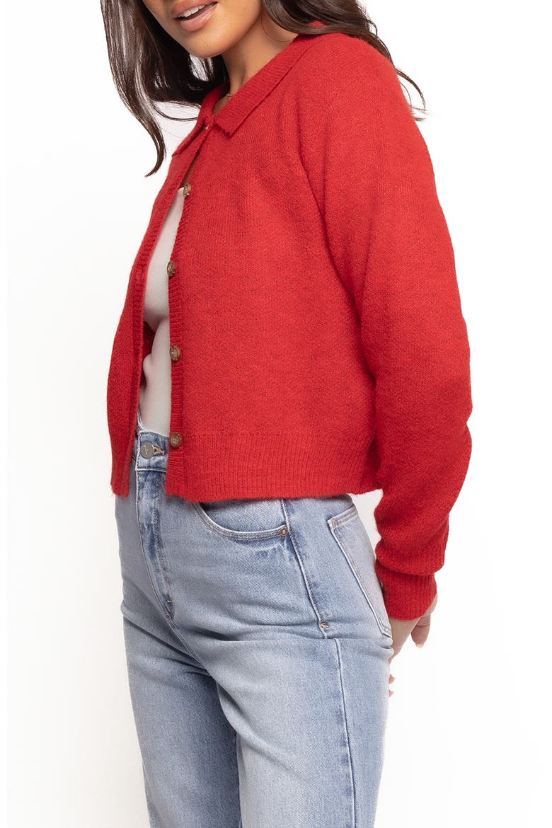 Naya Collar Cardigan, Alternate, color, RED