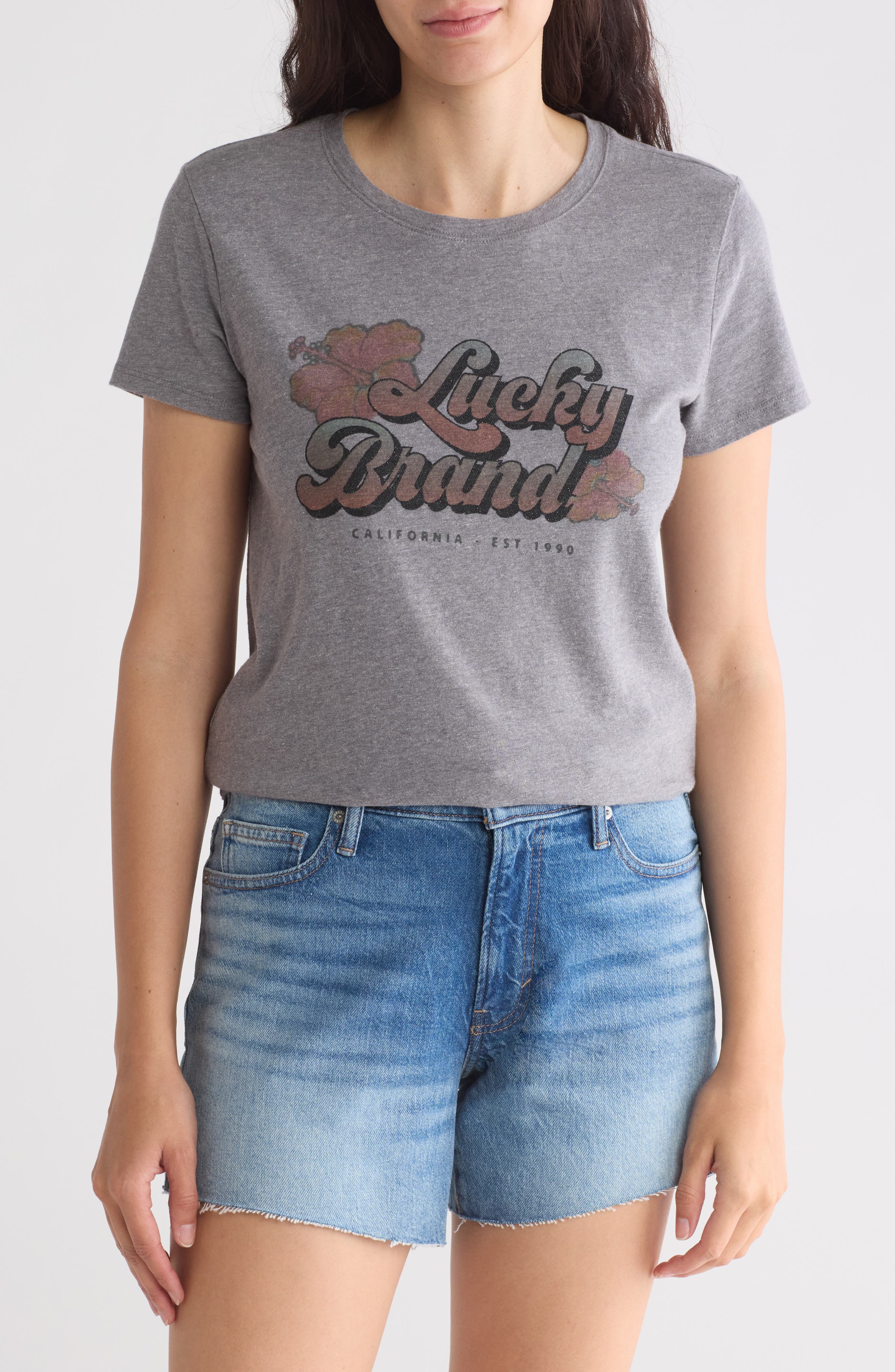 Lucky Brand Hibiscus Logo Graphic T-Shirt