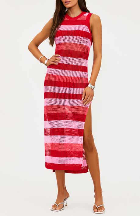 Beach Riot Holly Rose Sheer Open Knit Cover-Up Dress