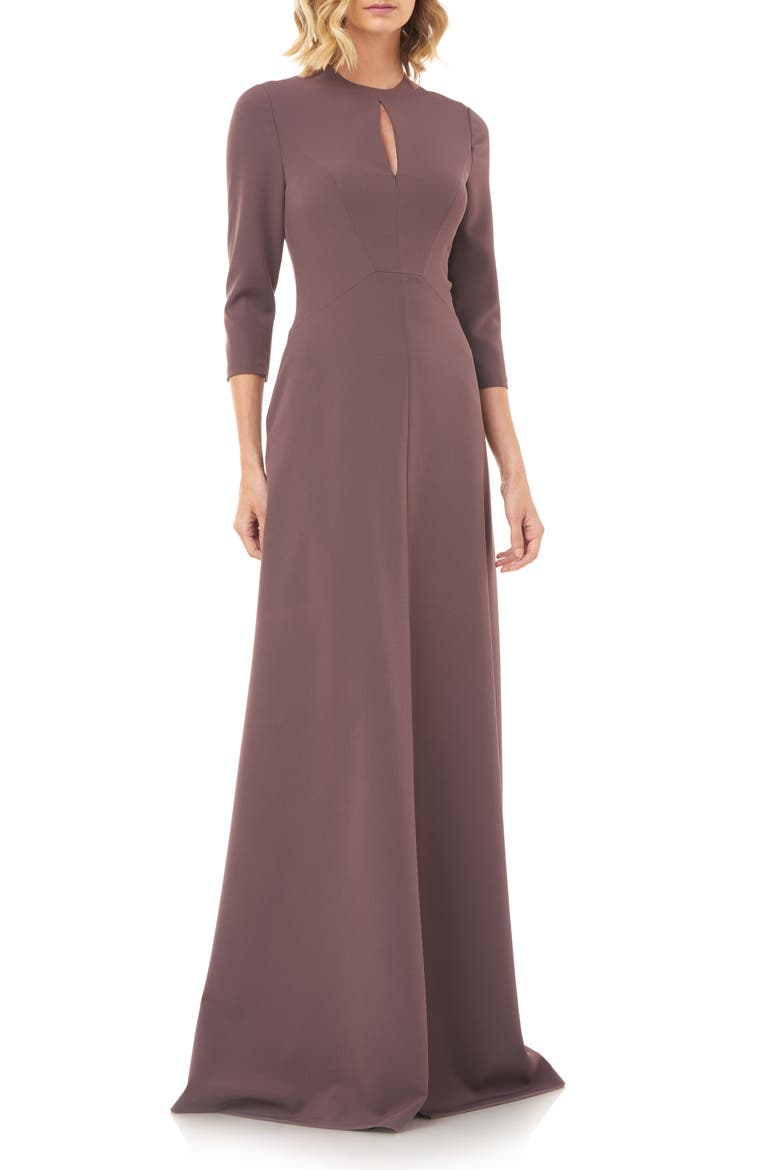 Hannah Stretch Crepe A-Line Gown, Main, color, MINK