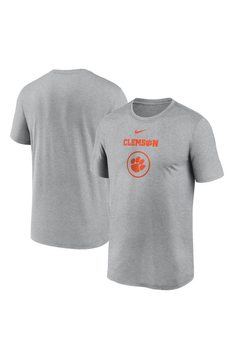 Nike Men's Nike Heather Gray Clemson Tigers On-Court Basketball Legend Practice Performance T-Shirt, Main, color, Heather Gray