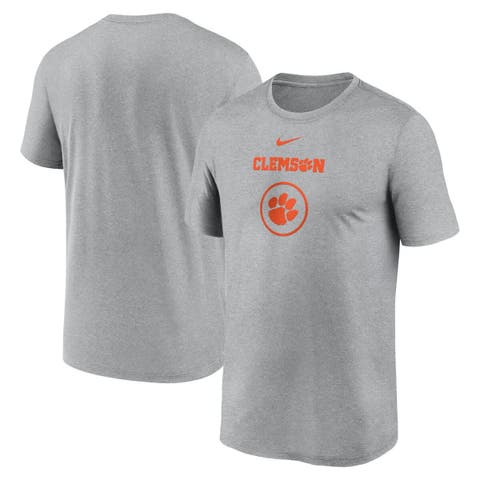 Men's Nike Heather Gray Clemson Tigers On-Court Basketball Legend Practice Performance T-Shirt