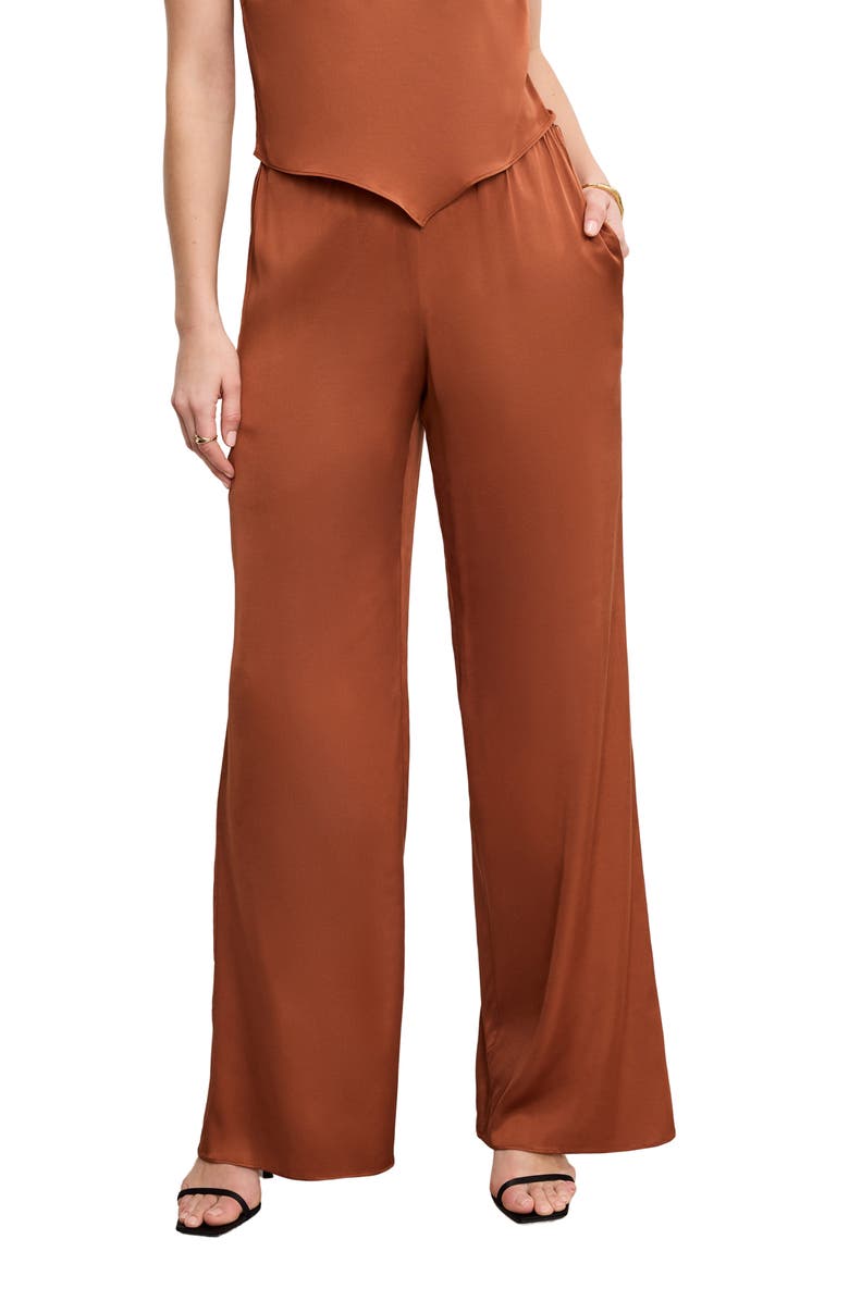 Good American Satin Pull-On Pants, Main, color, 