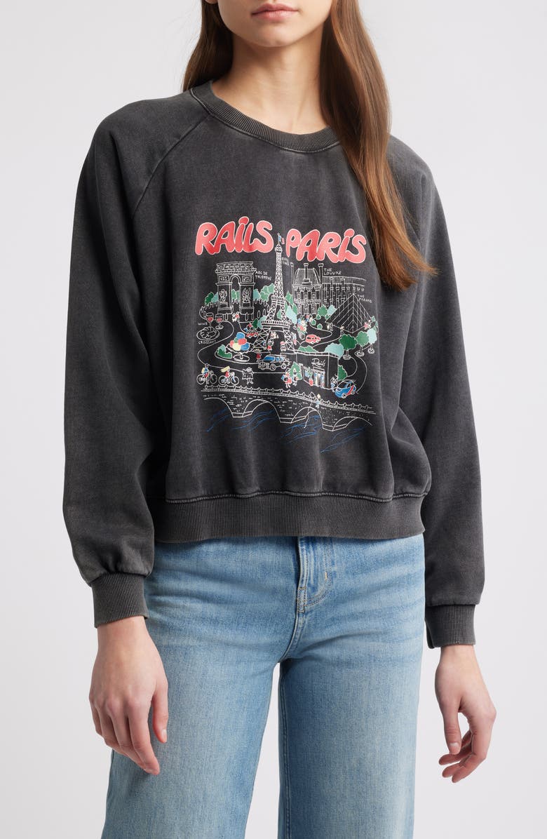 Rails Paris Cotton Graphic Sweatshirt, Main, color, Rails Paris Map