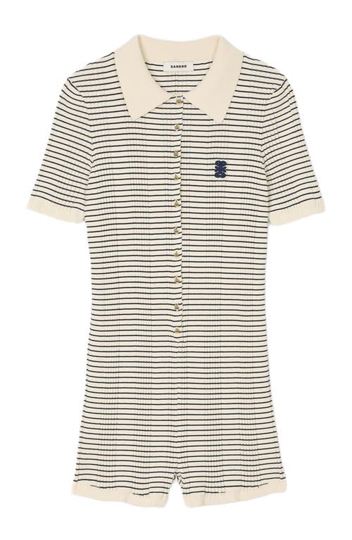 Sandro Dhadee Striped Playsuit In Ecru