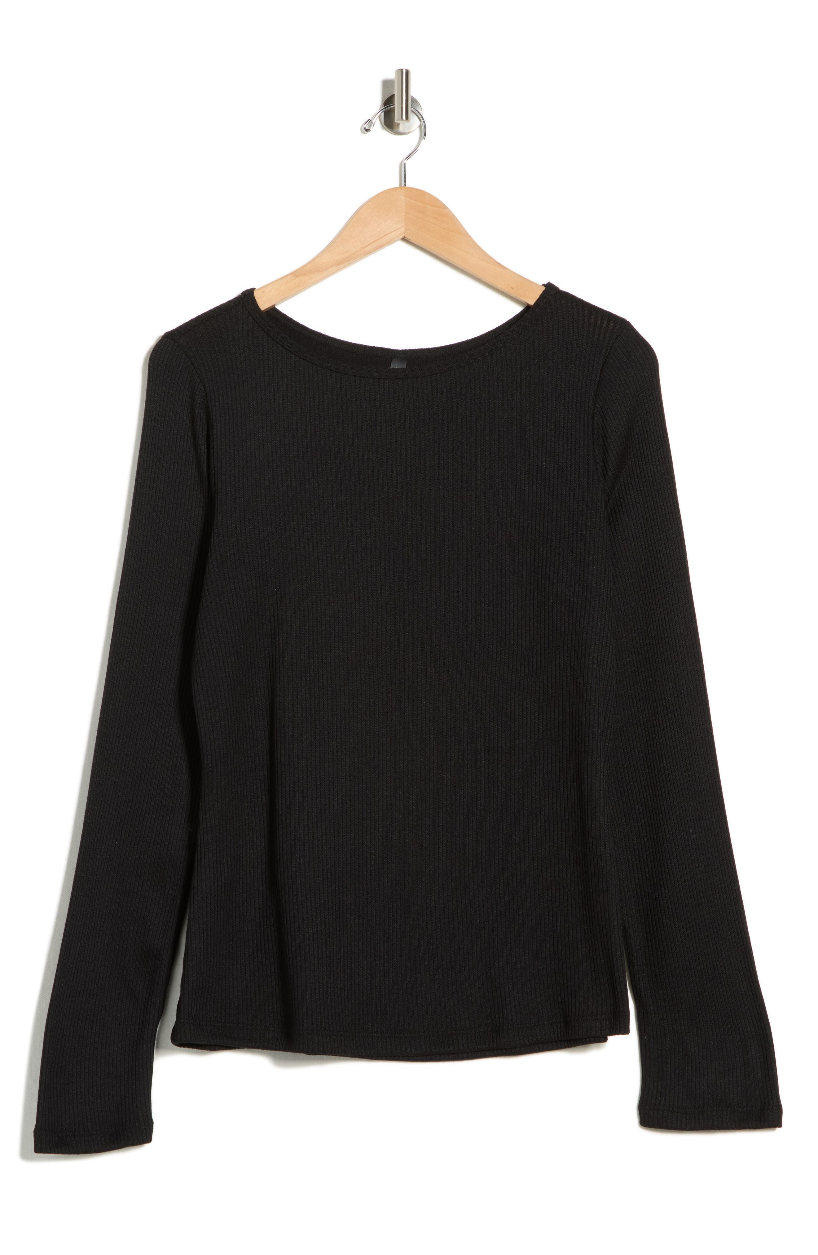 Renee C Long Sleeve Ribbed Top