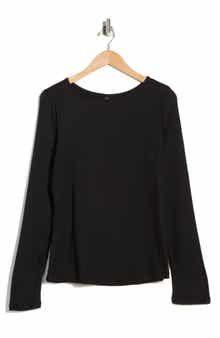 Renee C Long Sleeve Ribbed Top