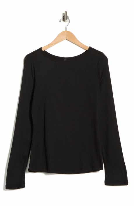 Renee C Long Sleeve Ribbed Top