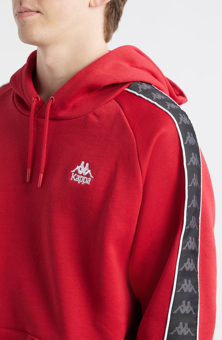 KAPPA 222 Banda Madison Brushed Fleece Hoodie, Alternate, color, Red Racing - Black - White