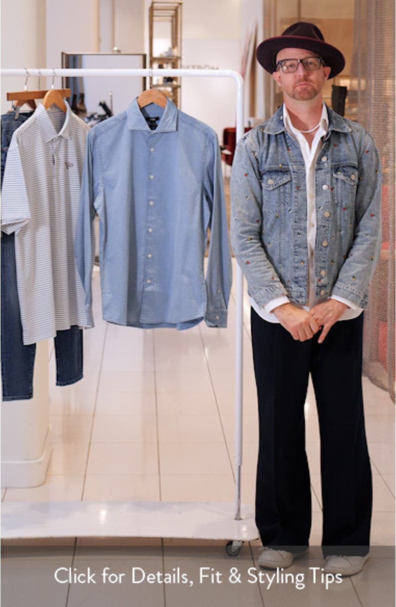 Draper Cotton Denim Button-Up Shirt, sales video thumbnail