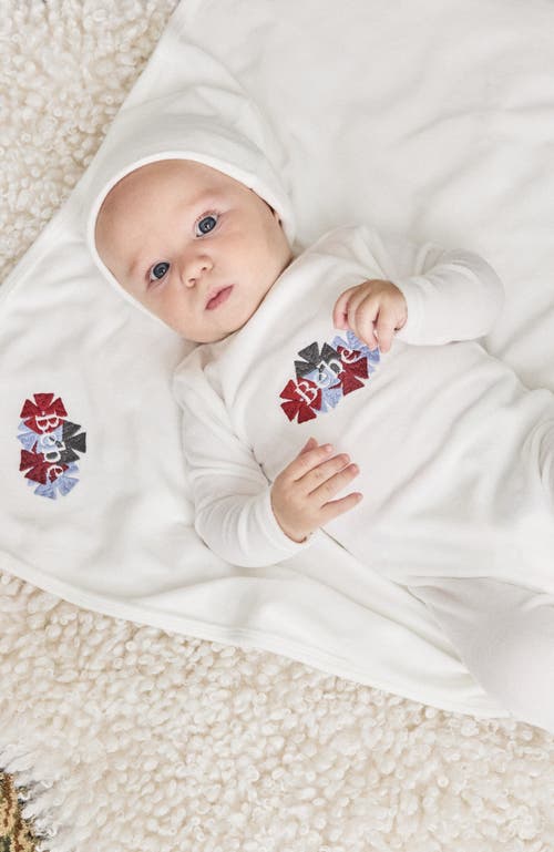 Noggiwear Clover Embroidered Blanket In Blue