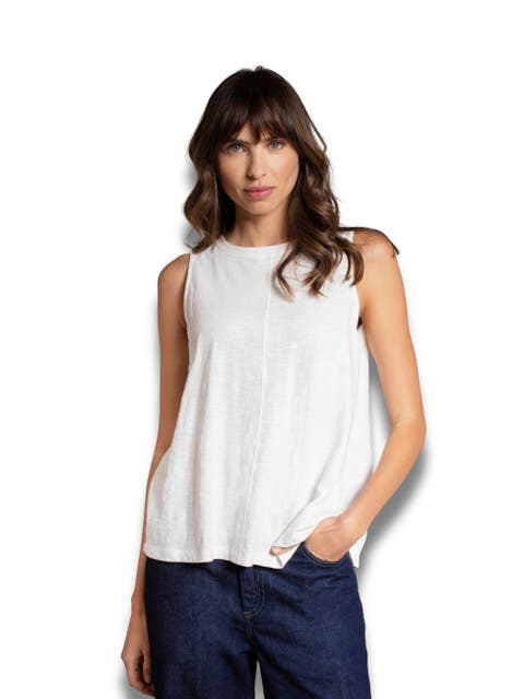 Crew Neck Pleat Back Tank Top