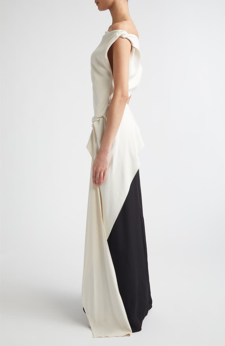 Proenza Schouler Daliah Off the Shoulder Maxi Dress, Alternate, color, Ecru/ Black