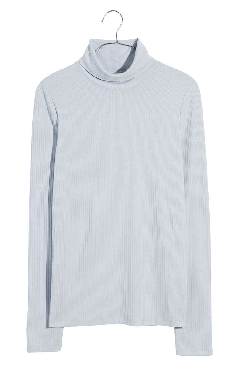 Madewell Lightweight Ribbed Turtleneck Top, Alternate, color, 