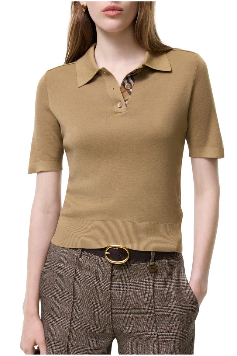 Wool Polo Shirt, Main, color, Flax beige