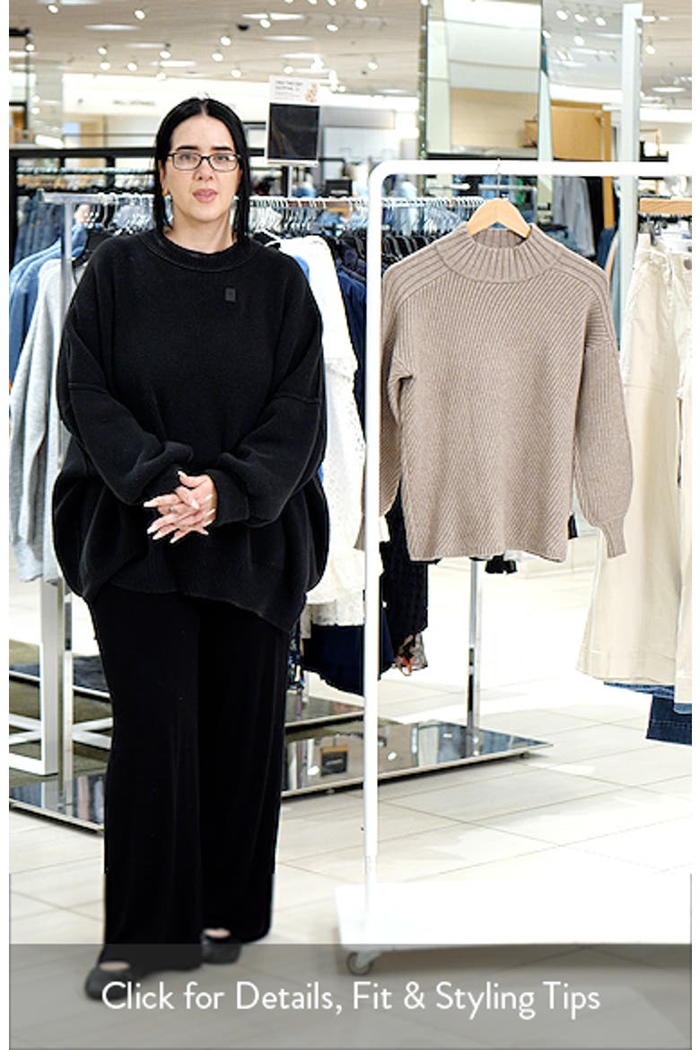 Nelson Balloon Sleeve Rib Mock Neck Sweater video