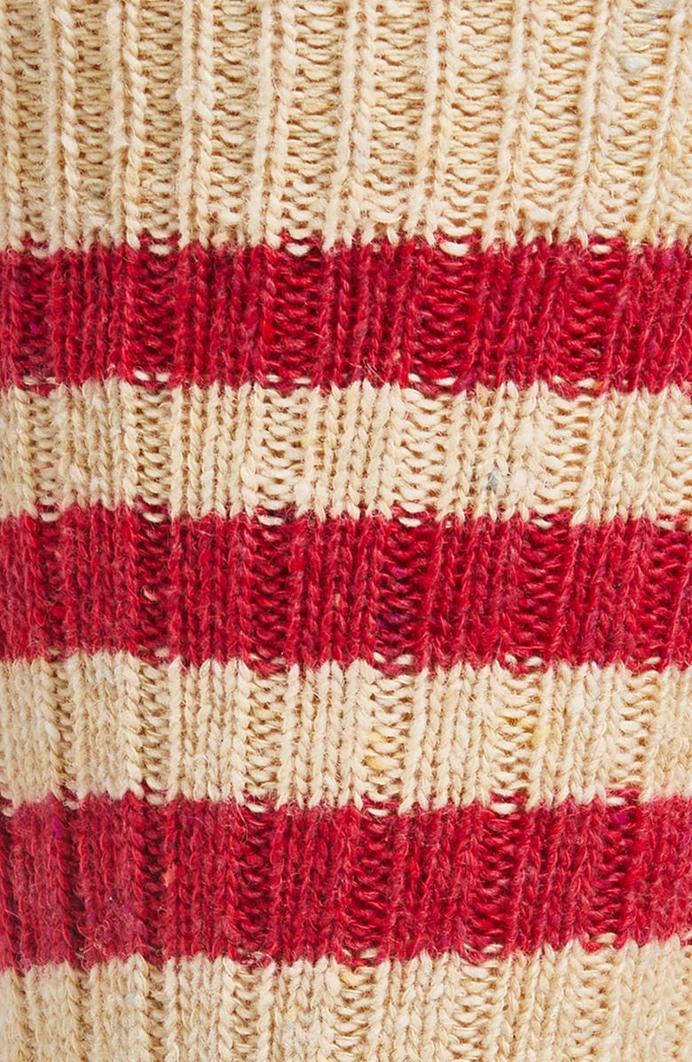 Drake's Stripe Donegal Merino Wool, Cashmere & Silk Boot Socks, Alternate, color, 