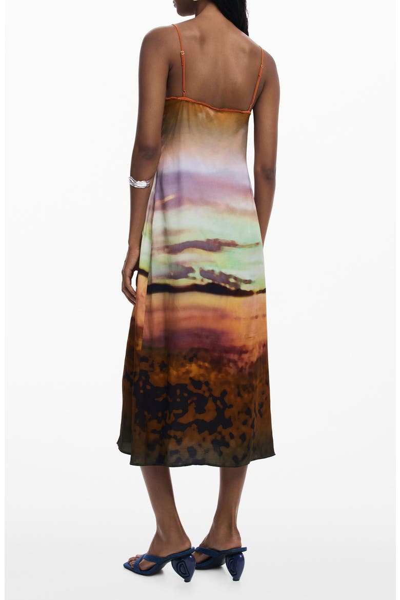 Watercolor Stripe Slipdress, Alternate, color, YELLOW