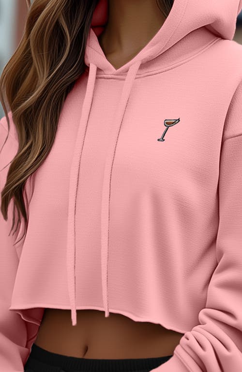 Dalix Espresso Martini Cropped Hoodie In Pink