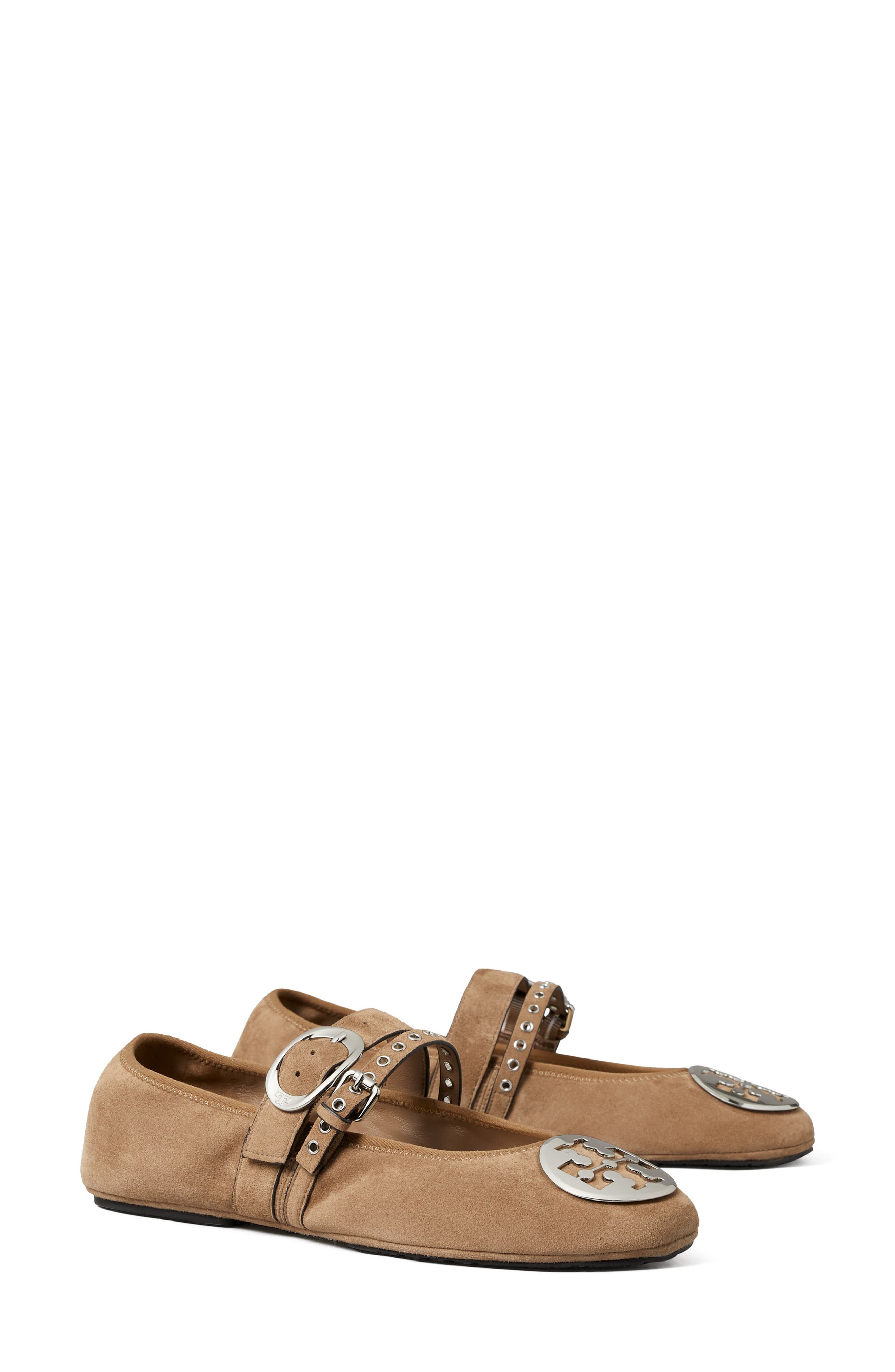 Reva Punk Travel Ballet Flat, Main, color, RIVER ROCK / SILVER