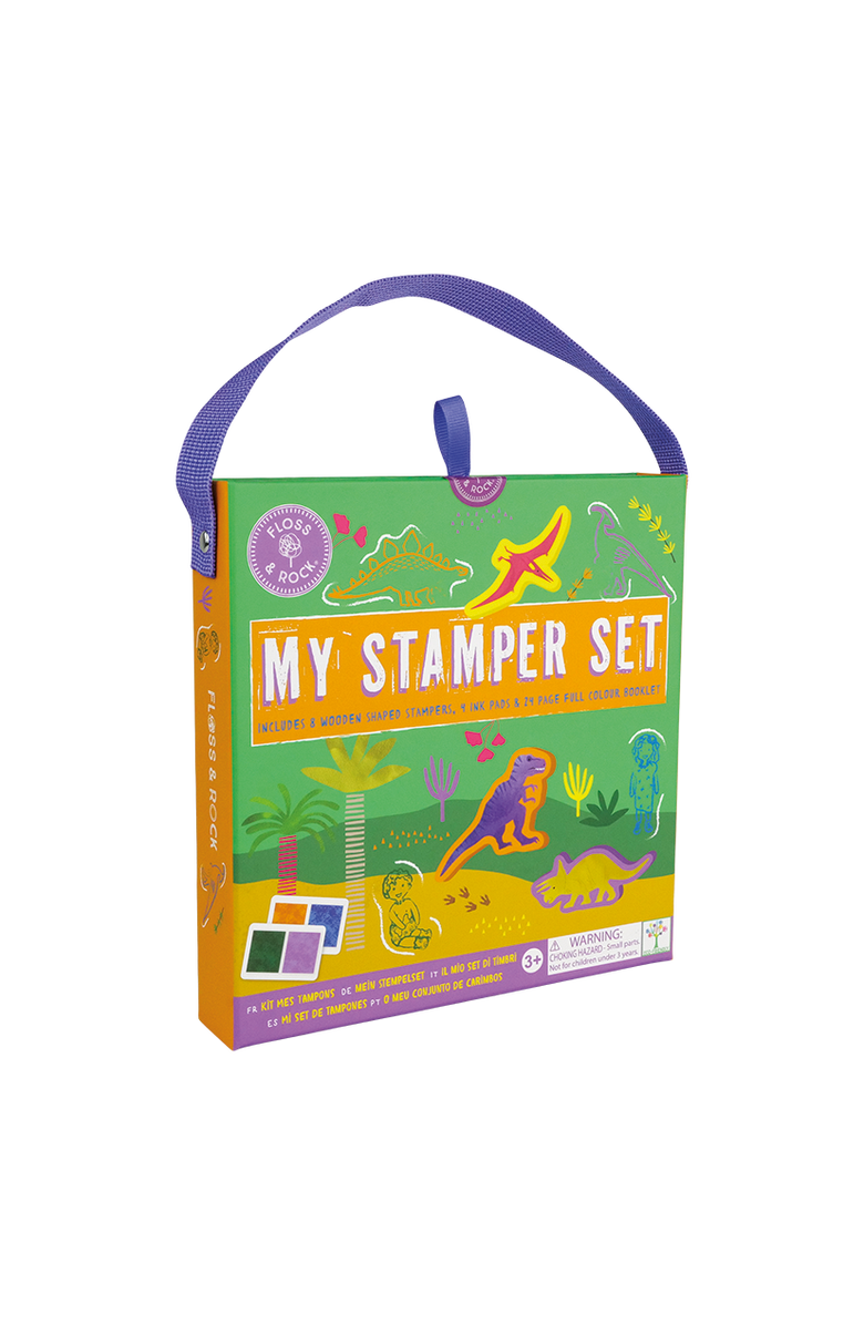 Floss & Rock Stamper Set, Main, color, Dino