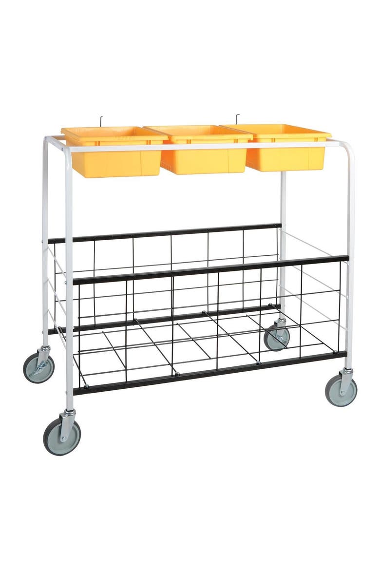 Mobile Metal Frame Ball Cart, Main, color, White