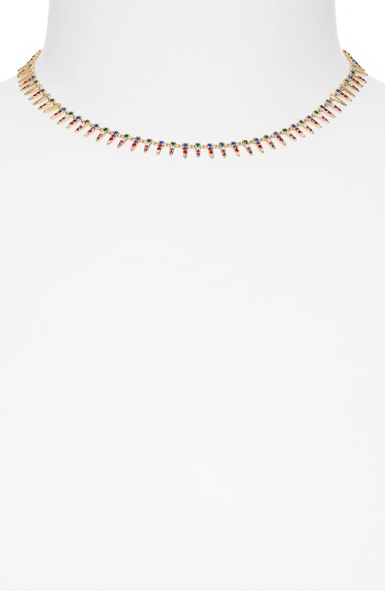Nordstrom Pavé Modern Spike Necklace, Alternate, color, 