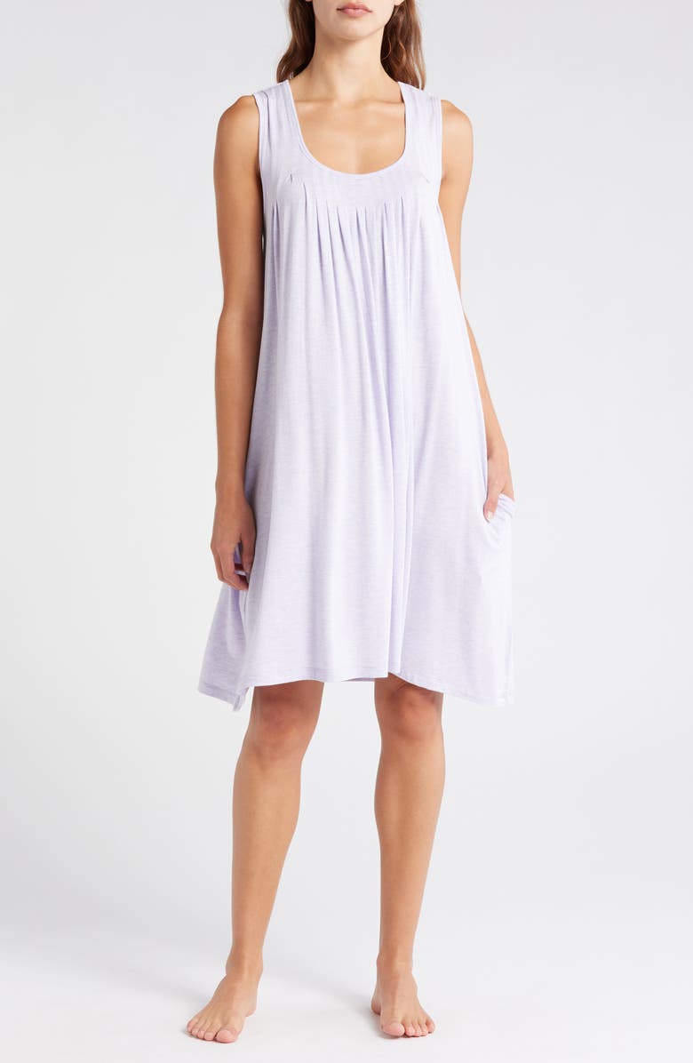 Papinelle Kate Pleated Stretch Modal Nightgown, Main, color, 