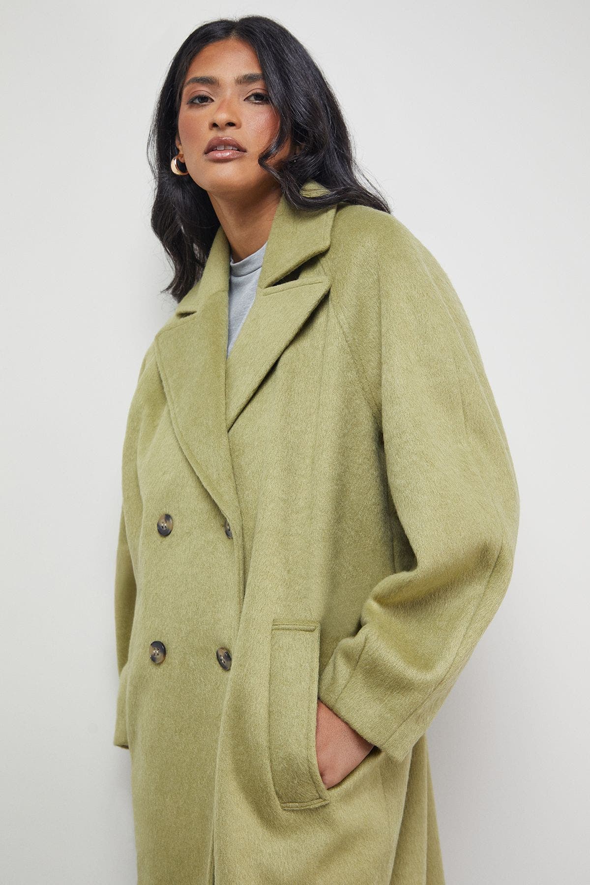 Oversized Pleat Back Detail Maxi Coat - image 2