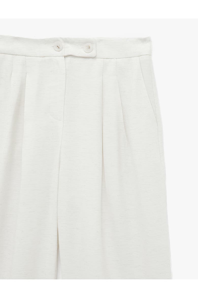 Linen Blend Mid Rise Tailored Wide Leg Pants, Alternate, color, ECRU