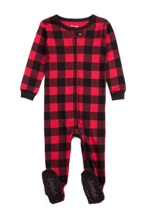 Footed Cotton Pajamas Matching Family Coordinated Plaid Prints