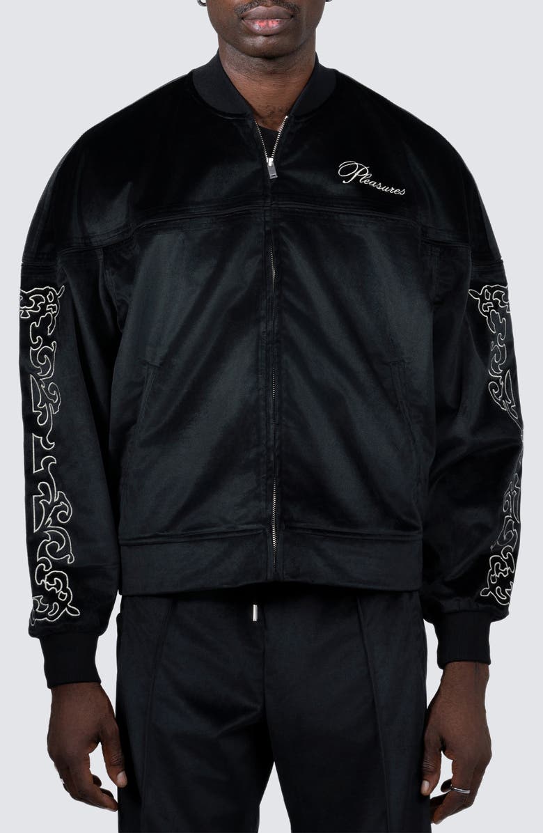 PLEASURES Unquote Velour Track Jacket, Main, color,