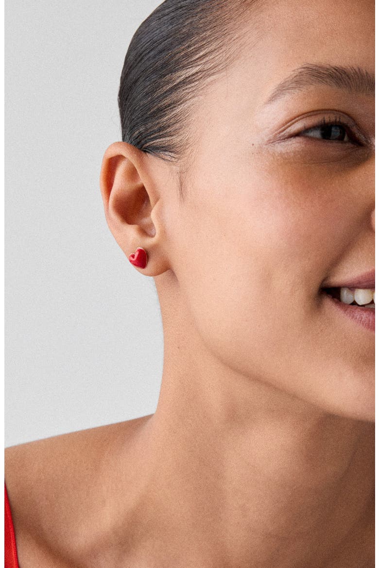 mismatched stud sarrings, Alternate, color, RED MULTI
