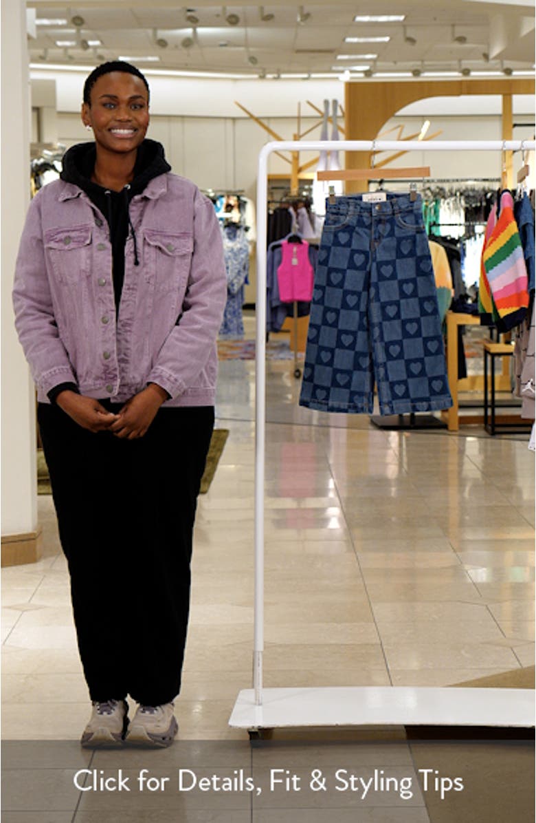 Kids' Heart Checkerboard Wide Leg Jeans, sales video thumbnail